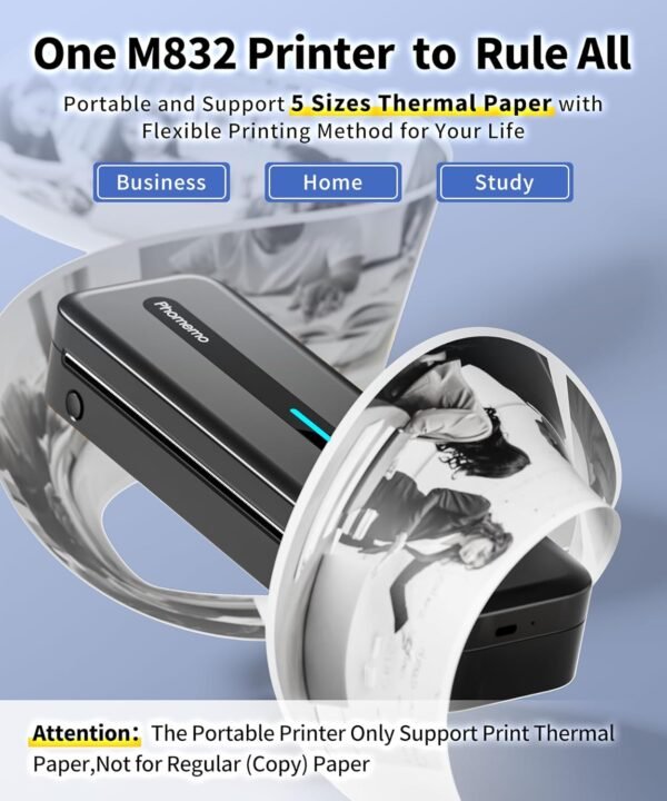 719bFtRujmL._AC_SL1500_ Portable Thermal Printer Review for Travel by Phomemo M832: Inkless Innovation